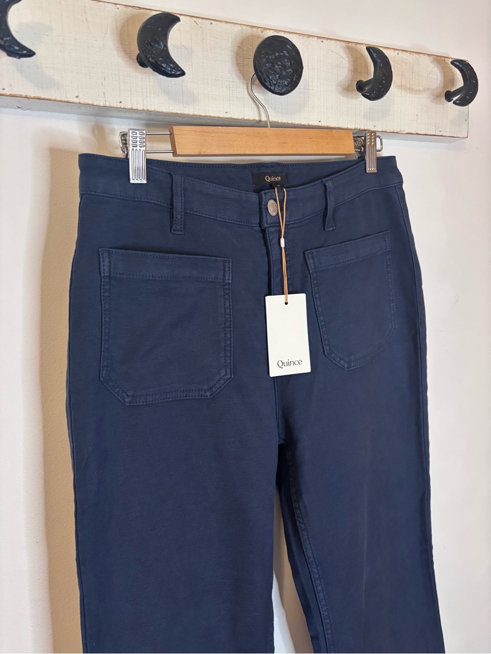 Quince Navy French Terry Wide-Leg Pants - Picture 2 of 11